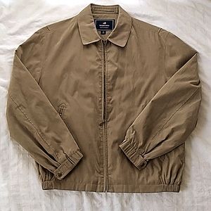 Olive microfiber 'Harrington' jacket